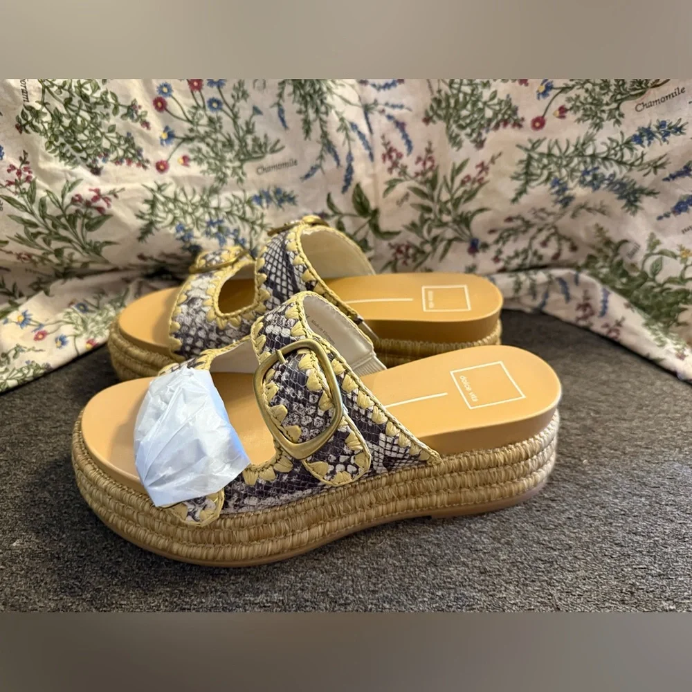 New Dolce Vita Wanika Snake Print Platform Sandals size 7.5 no box - Picture 2 of 9